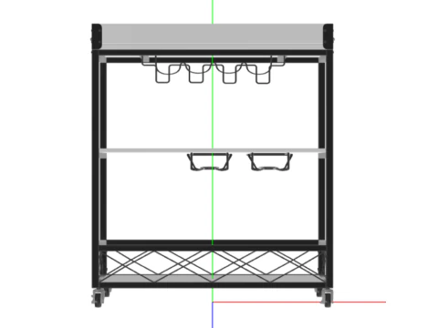 TUTOTAK Bar Cart Serving Cart for Home 3D Model