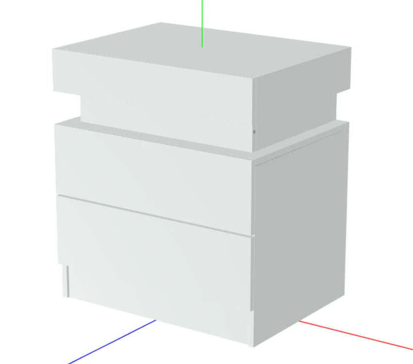 HOMMPA LED Nightstand White Nightstand with Led Lights Modern Night Stand 3D Model .c4d .max .obj .3ds .fbx .stl .blend 
