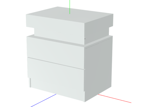 HOMMPA LED Nightstand White Nightstand with Led Lights Modern Night Stand 3D Model