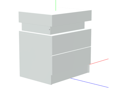 HOMMPA LED Nightstand White Nightstand with Led Lights Modern Night Stand 3D Модель