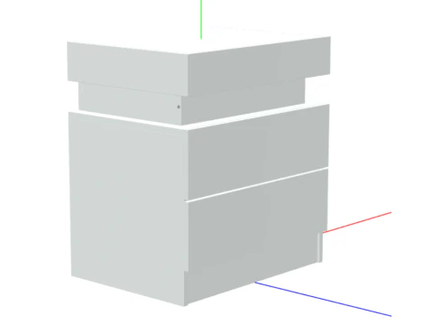 HOMMPA LED Nightstand White Nightstand with Led Lights Modern Night Stand 3D Model