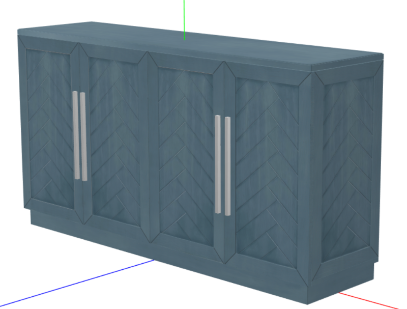Ideboard Storage Cabinet with 4 Doors 3D Model .c4d .max .obj .3ds .fbx .stl .blend 