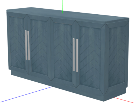 Ideboard Storage Cabinet with 4 Doors 3Dモデル