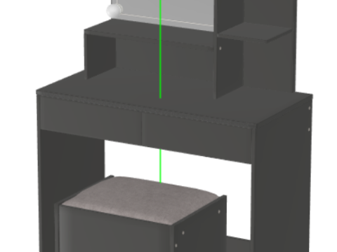 Makeup Vanity with Lightswith Vanity Desk with Chair 3Dモデル