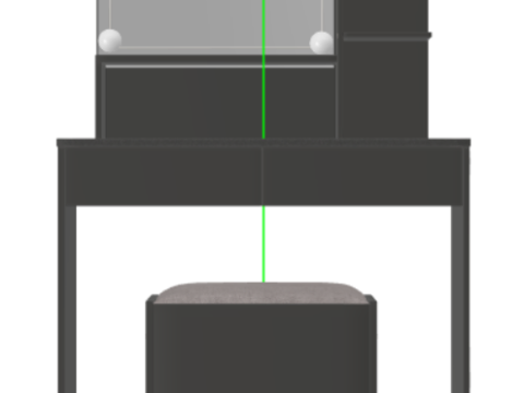 Makeup Vanity with Lightswith Vanity Desk with Chair Model 3D