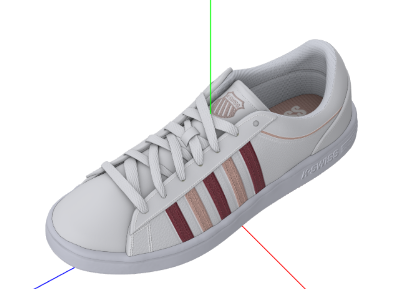 K-Swiss dames Court WinstonSneakers 3D Модель .c4d .max .obj .3ds .fbx .stl .blend