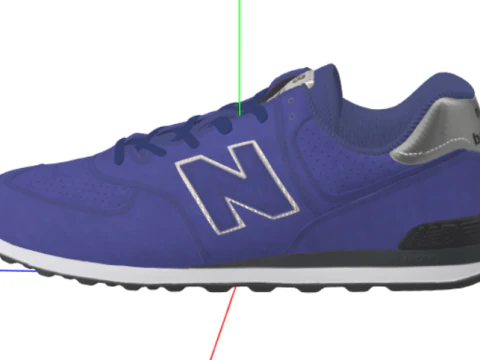 ニューバランス レディース 574 V2 アニマル プリント スニーカー 3Dモデル