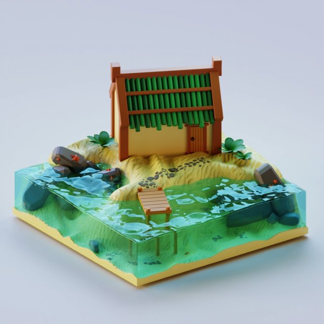 Selling s all 3 animated buoy and sea room and house 3D Model .c4d .max .obj .3ds .fbx .stl .blend 