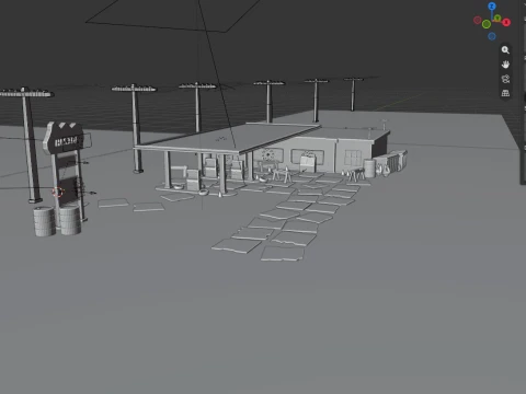 Gas station 3D Model
