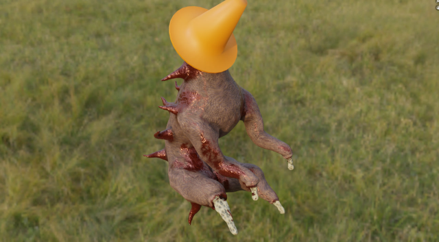 Undead ConeHead Dog 3Dモデル .c4d .max .obj .3ds .fbx .stl .blend 