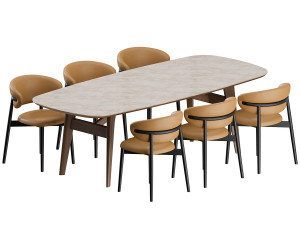 Dinning Set Chair Table 3D Модель