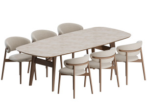 Dinning Set Chair Table 3D Модель