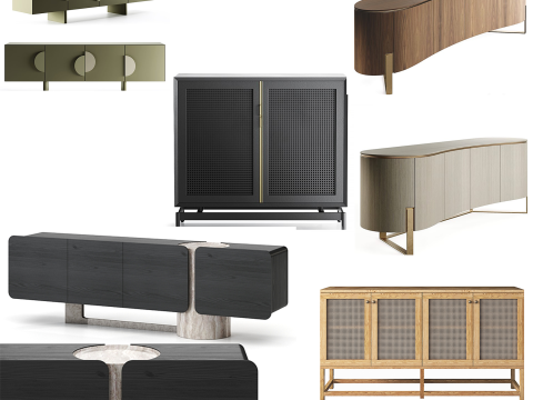 Combo Modern Sideboard Set Model 3D