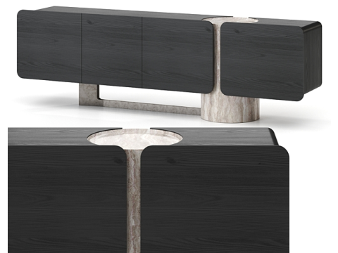 Combo Modern Sideboard Set 3D 模型