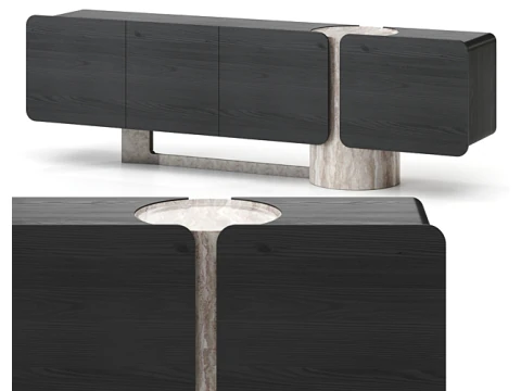 Combo Modern Sideboard Set 3D Model