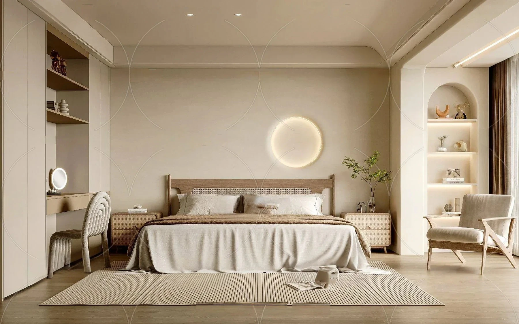 3DS MAX WABI SABI STYLE 3D BEDROOM 0080 3D Model .c4d .max .obj .3ds .fbx .stl .blend 