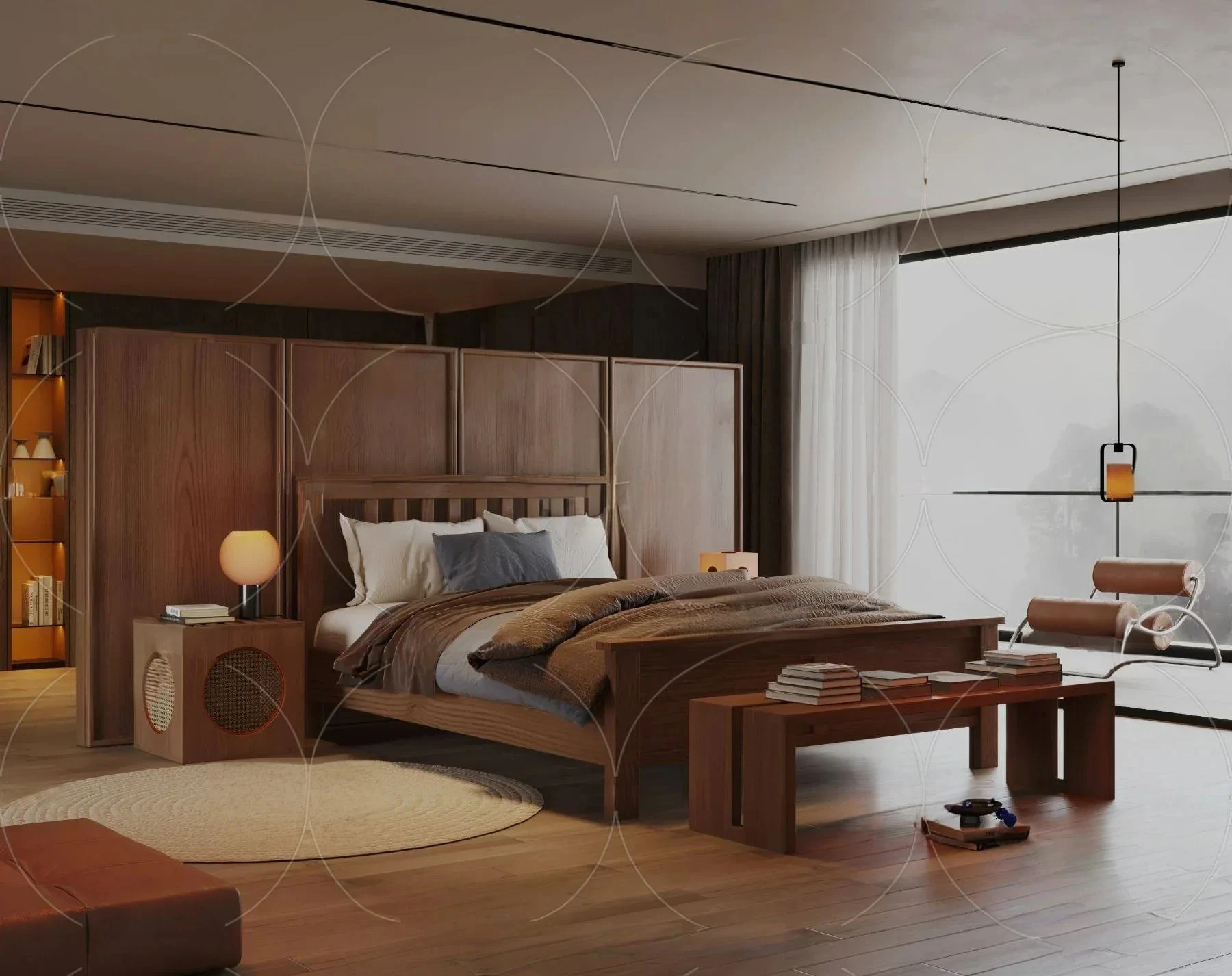3DS MAX WABI SABI STYLE 3D BEDROOM 0086 3D Model .c4d .max .obj .3ds .fbx .stl .blend