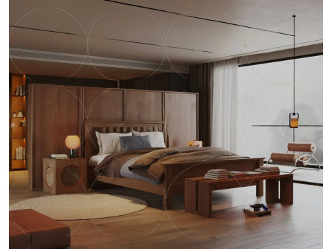 3DS MAX WABI SABI STYLE 3D BEDROOM 0086 Model 3D
