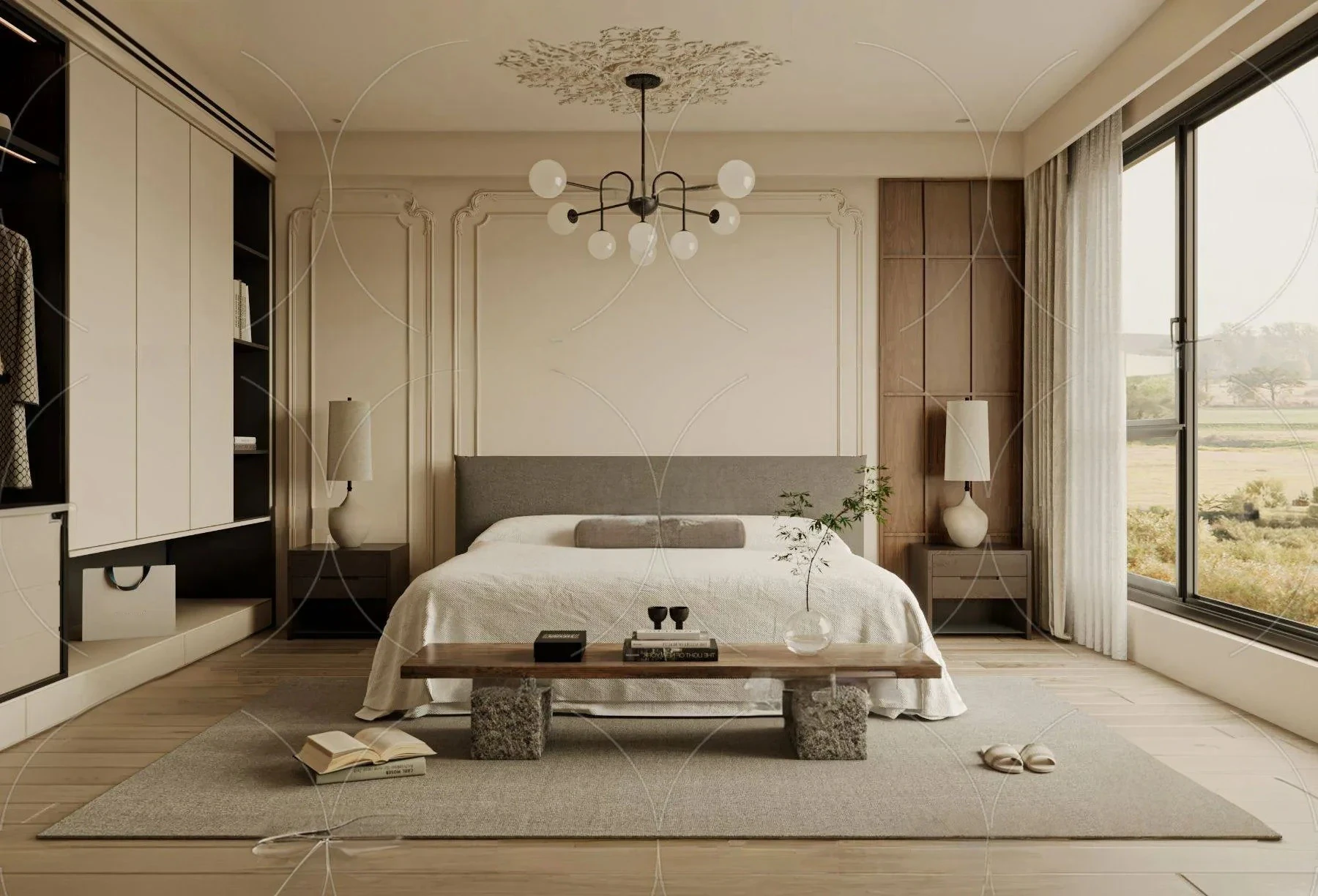3DS MAX WABI SABI STYLE 3D BEDROOM 0071 3D Model .c4d .max .obj .3ds .fbx .stl .blend