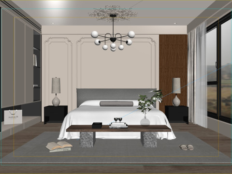 3DS MAX WABI SABI STYLE 3D BEDROOM 0071 Modelo 3D
