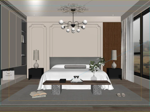 3DS MAX WABI SABI STYLE 3D BEDROOM 0071 3D Model