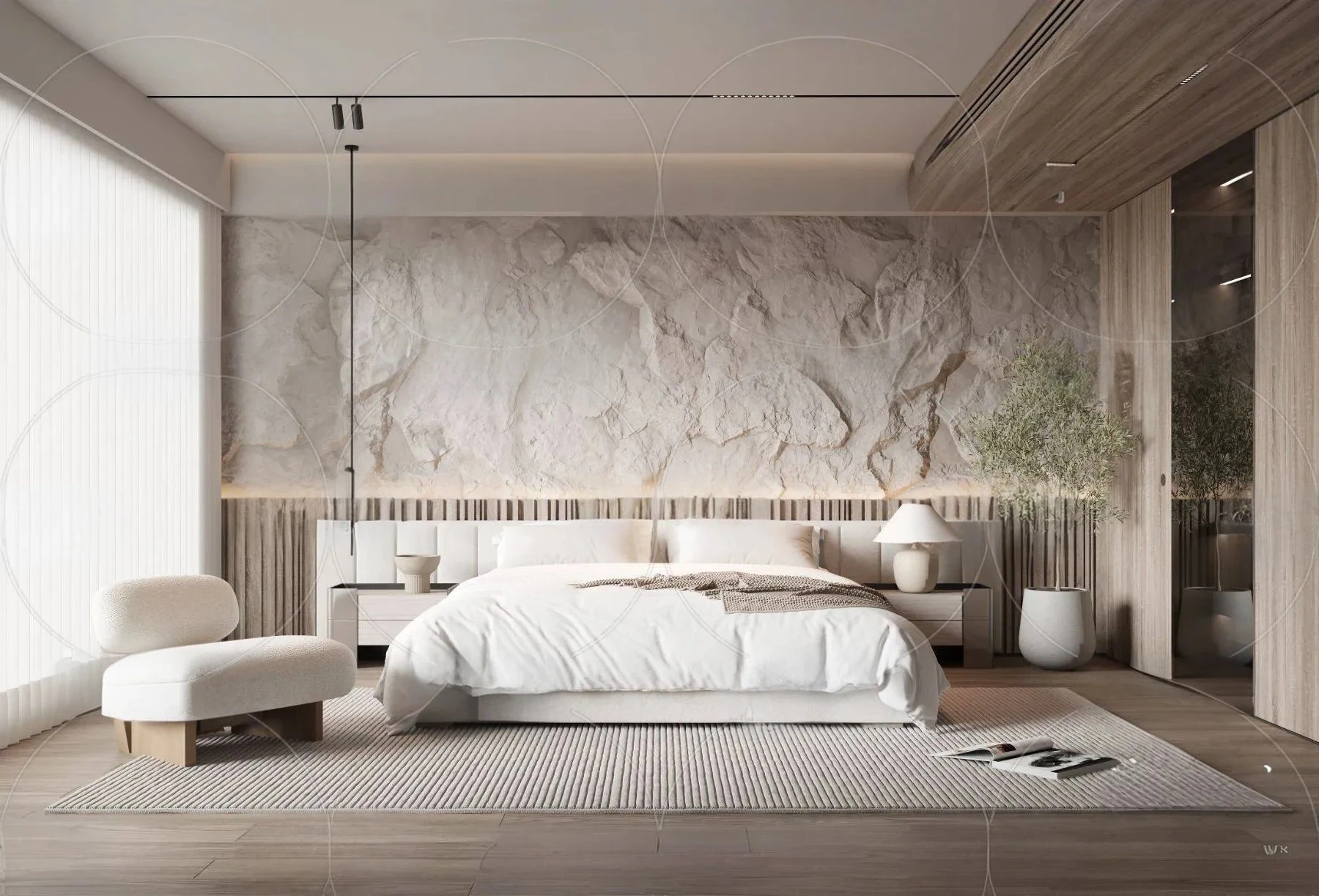 3DS MAX WABI SABI STYLE 3D BEDROOM 0074 3D Model .c4d .max .obj .3ds .fbx .stl .blend 