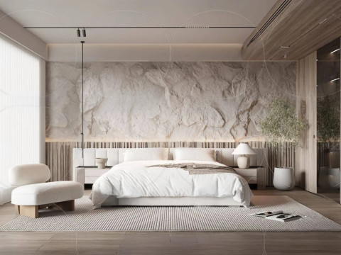3DS MAX WABI SABI STYLE 3D BEDROOM 0074 Model 3D