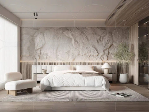 3DS MAX WABI SABI STIJL 3D SLAAPKAMER 0074 3D Model