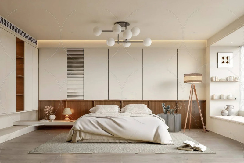 3DS MAX WABI SABI STYLE 3D BEDROOM 0059 3D Model .c4d .max .obj .3ds .fbx .stl .blend 