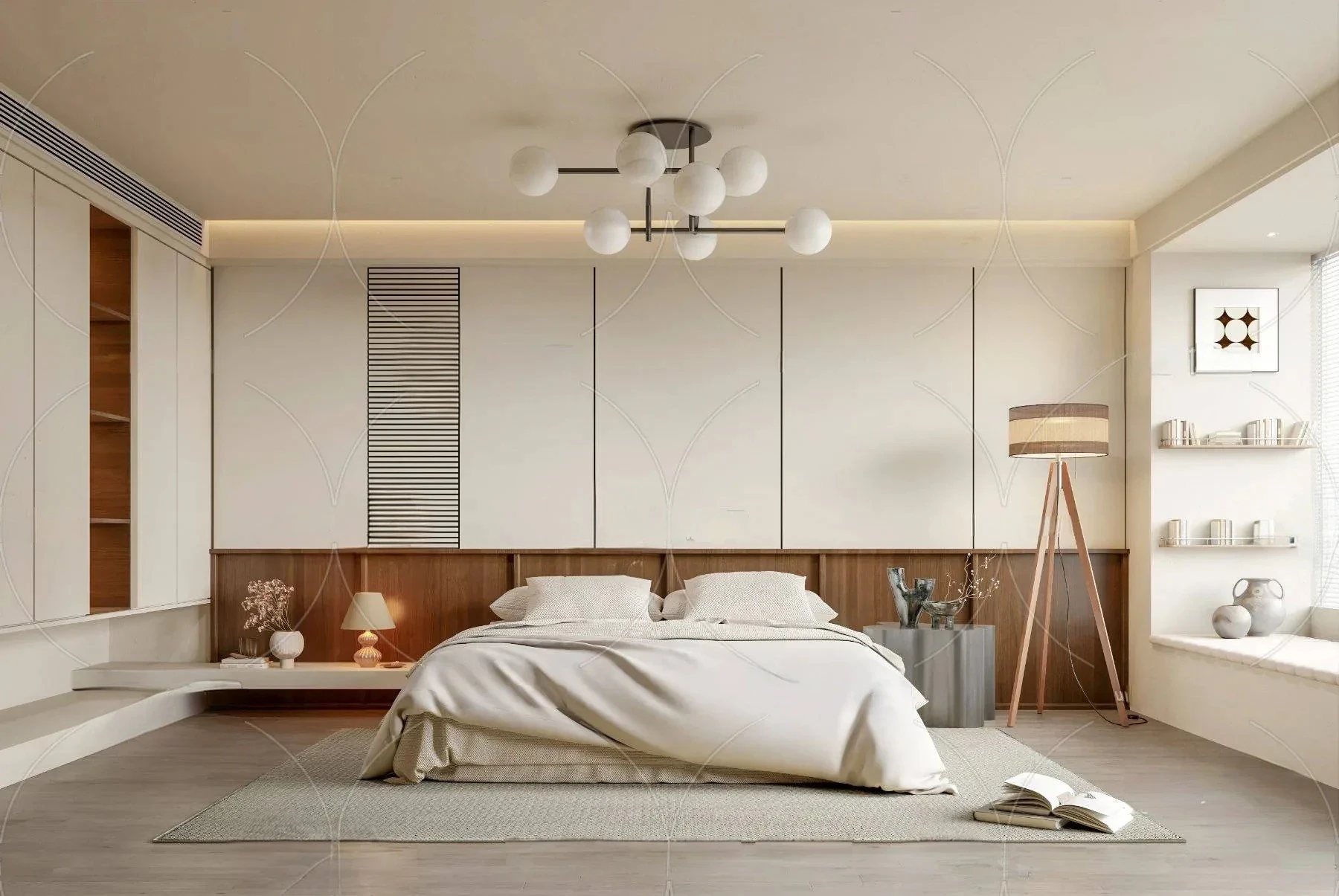 3DS MAX WABI SABI STYLE 3D BEDROOM 0059 3D Model .c4d .max .obj .3ds .fbx .stl .blend