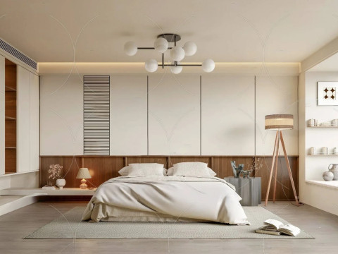 3DS MAX WABI SABI STYLE 3D BEDROOM 0059 Model 3D