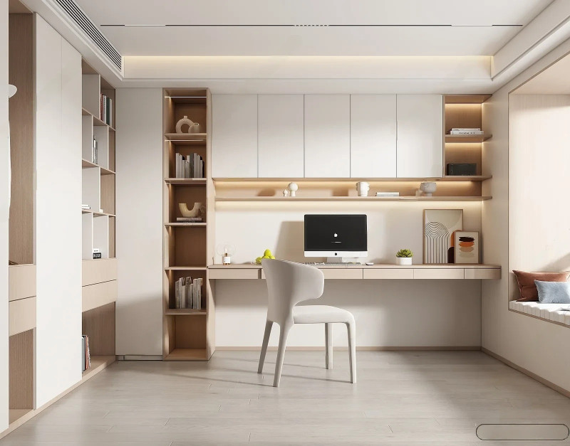 Study and Work Space 3D Interior Scene 184 3D Model .c4d .max .obj .3ds .fbx .stl .blend 