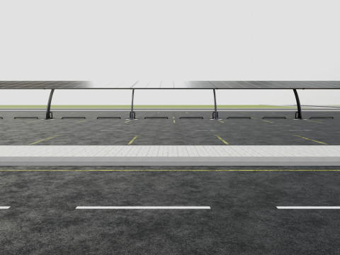 10 Cars L Type Modern Solar Carport Modelo 3D
