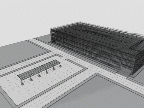 10 Cars L Type Modern Solar Carport Modelo 3D