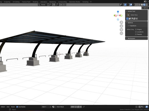 10 Cars L Type Modern Solar Carport Modelo 3D