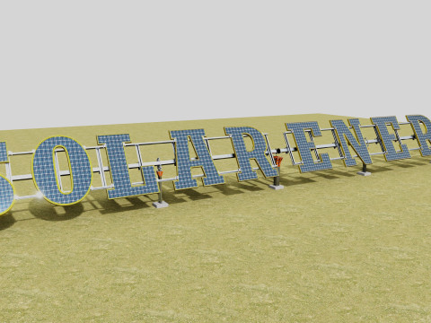 Solar Letter Panel Tracking System 3D 모델