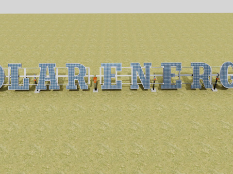 Solar Letter Panel Tracking System 3D 모델