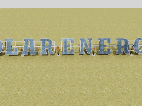 Solar Letter Panel Tracking System 3D Model