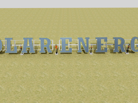 Solar Letter Panel Tracking System 3D 모델