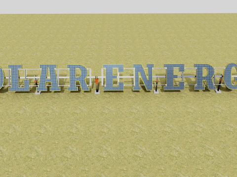 Solar Letter Panel Tracking System 3D Model
