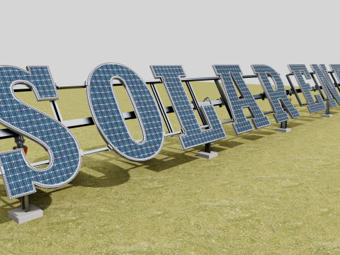 Solar Letter Panel Tracking System 3D Model