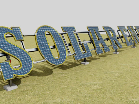Solar Letter Panel Tracking System 3D Model