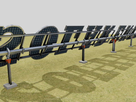 Solar Letter Panel Tracking System 3D 모델
