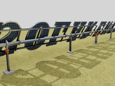 Solar Letter Panel Tracking System 3D Model