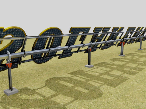 Solar Letter Panel Tracking System 3D Model
