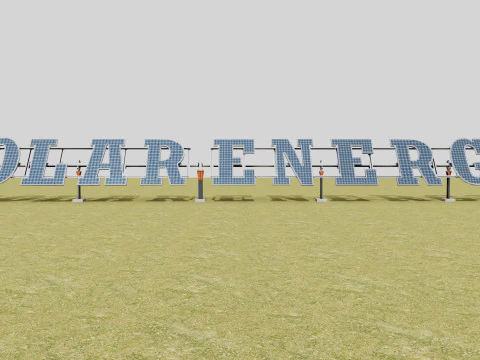 Solar Letter Panel Tracking System 3D Model