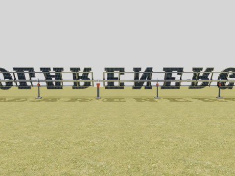 Solar Letter Panel Tracking System 3D Model