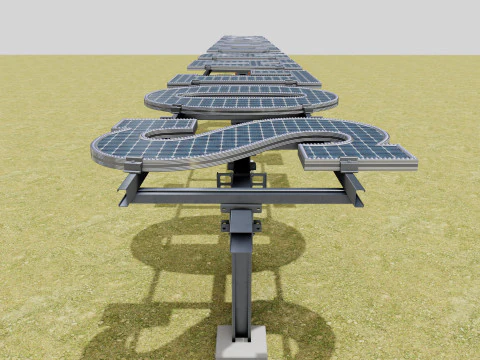 Solar Letter Panel Tracking System 3D Model