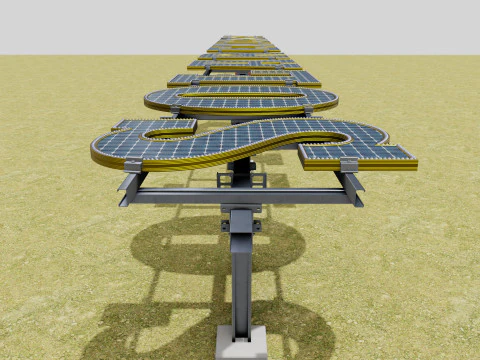 Solar Letter Panel Tracking System 3D Model