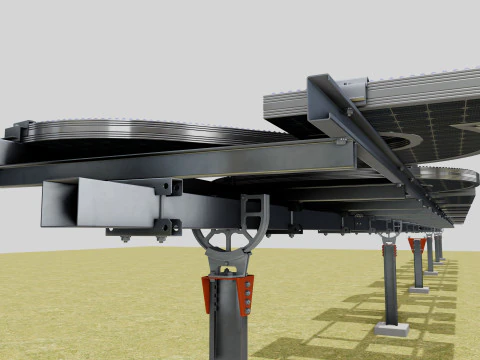 Solar Letter Panel Tracking System 3D Model